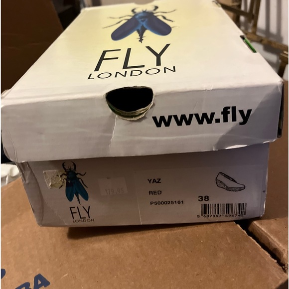 Fly London Booties Red Suede Size 38 - Picture 6 of 9